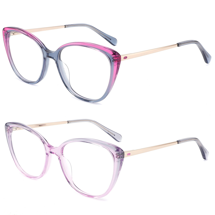 2023 Women Acetate Optical Glasses Frames Best Quality Colorful Clear Eyeglasses With Metal Legs