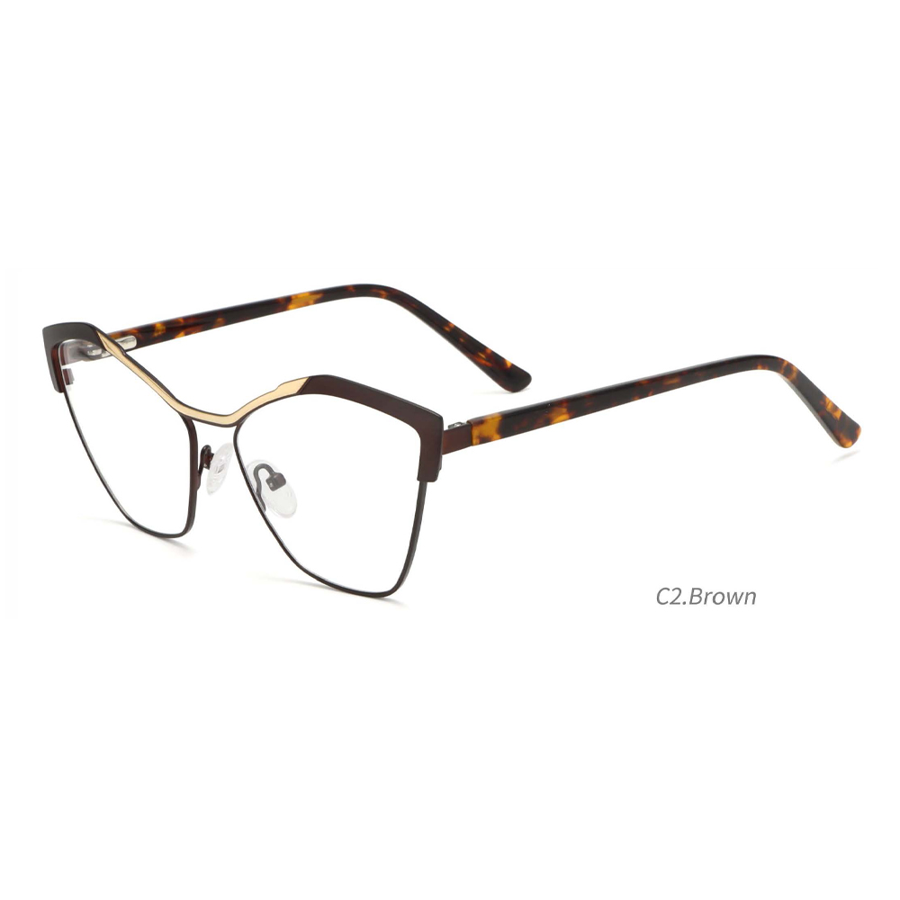 8538 Eyewear cat eye Metal Frames photochromic spectacle Glasses A Women Eyeglasses Wholesale
