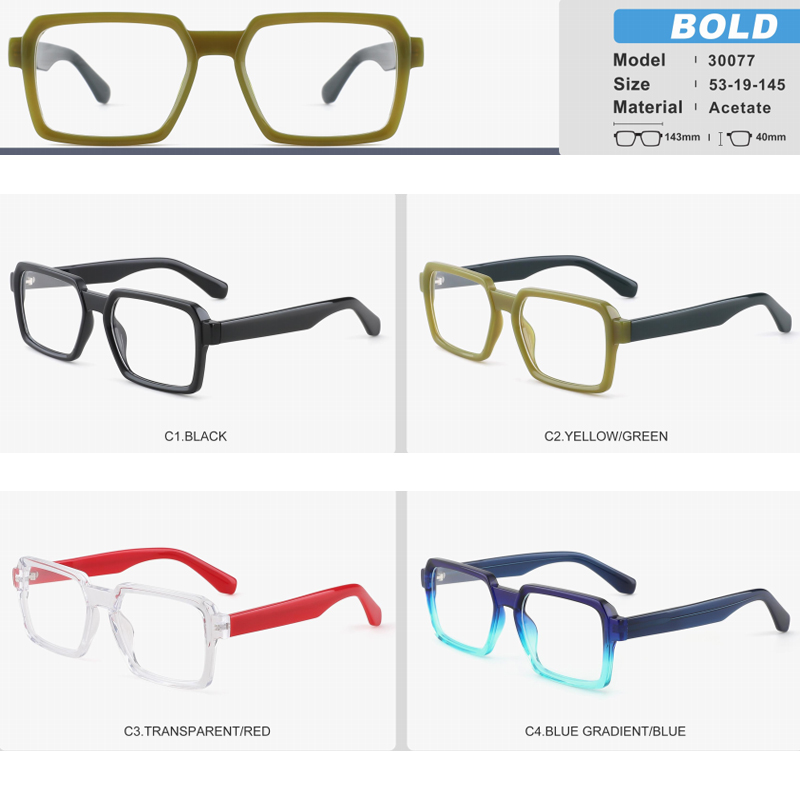 O-30077 High Quality Luxury Acetate Optical Glasses 