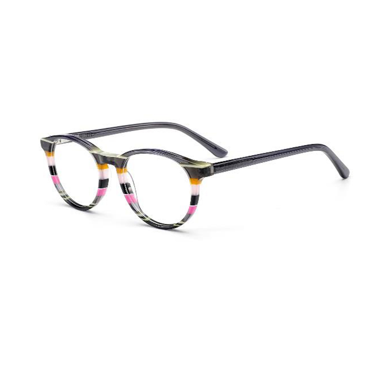 2023 Hand Polished Trendy Eyeglasses Acetate Flex Unisex Colorful Frame Glasses