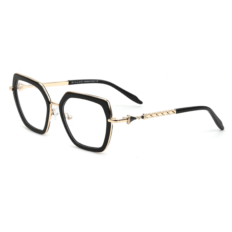 2024 Luxury Fashion Prescription Glasses for Women Cat-Eye Frame Acetate Metal Eyeglasses