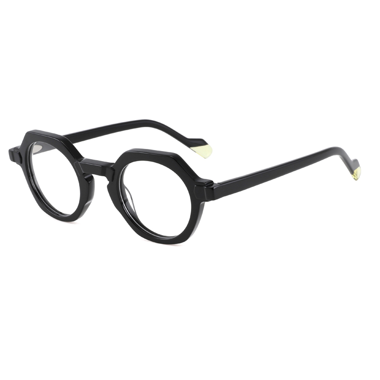 2024 Colorful Laminate Handmade Shiny Color Acetate Glasses Frame Round Retro Ooptical Eyeglasses 