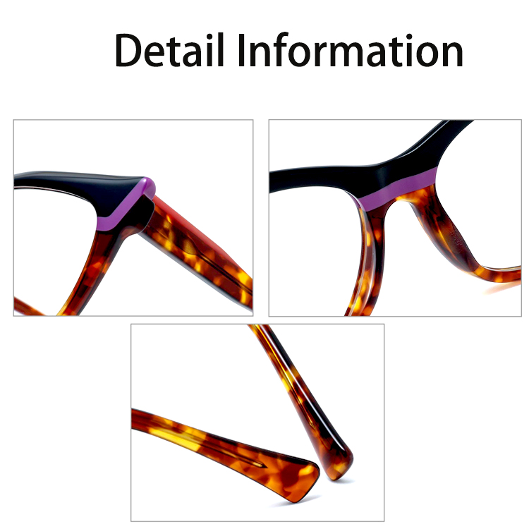 2024 High Quality Multicolor Acetate Cat-Eye Frame Italiy Eyewear Trendy Spectacles Eyewear