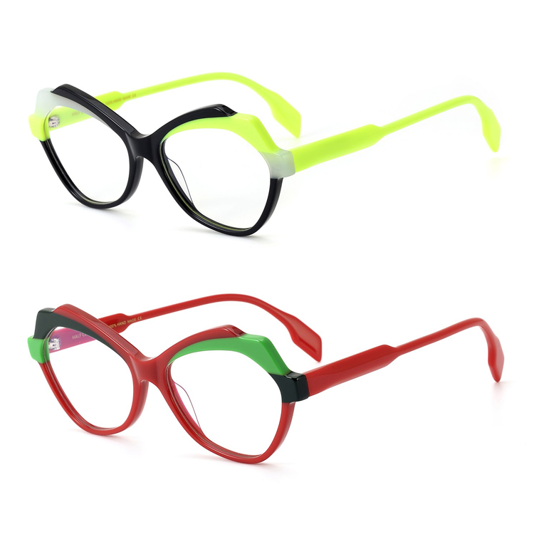 Multicolor Acetate Optical Eyeglasses Cat-Eye Colorful Frame Women 2024
