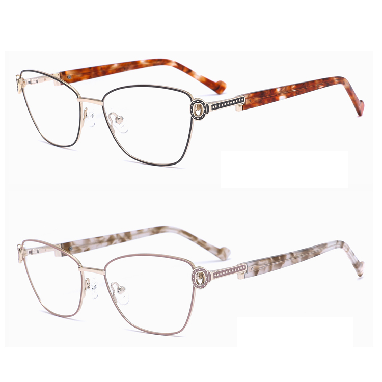 2024 High quality Metal Optical Frame for Women Fancy Diamond Fashion Cat-Eye Frame