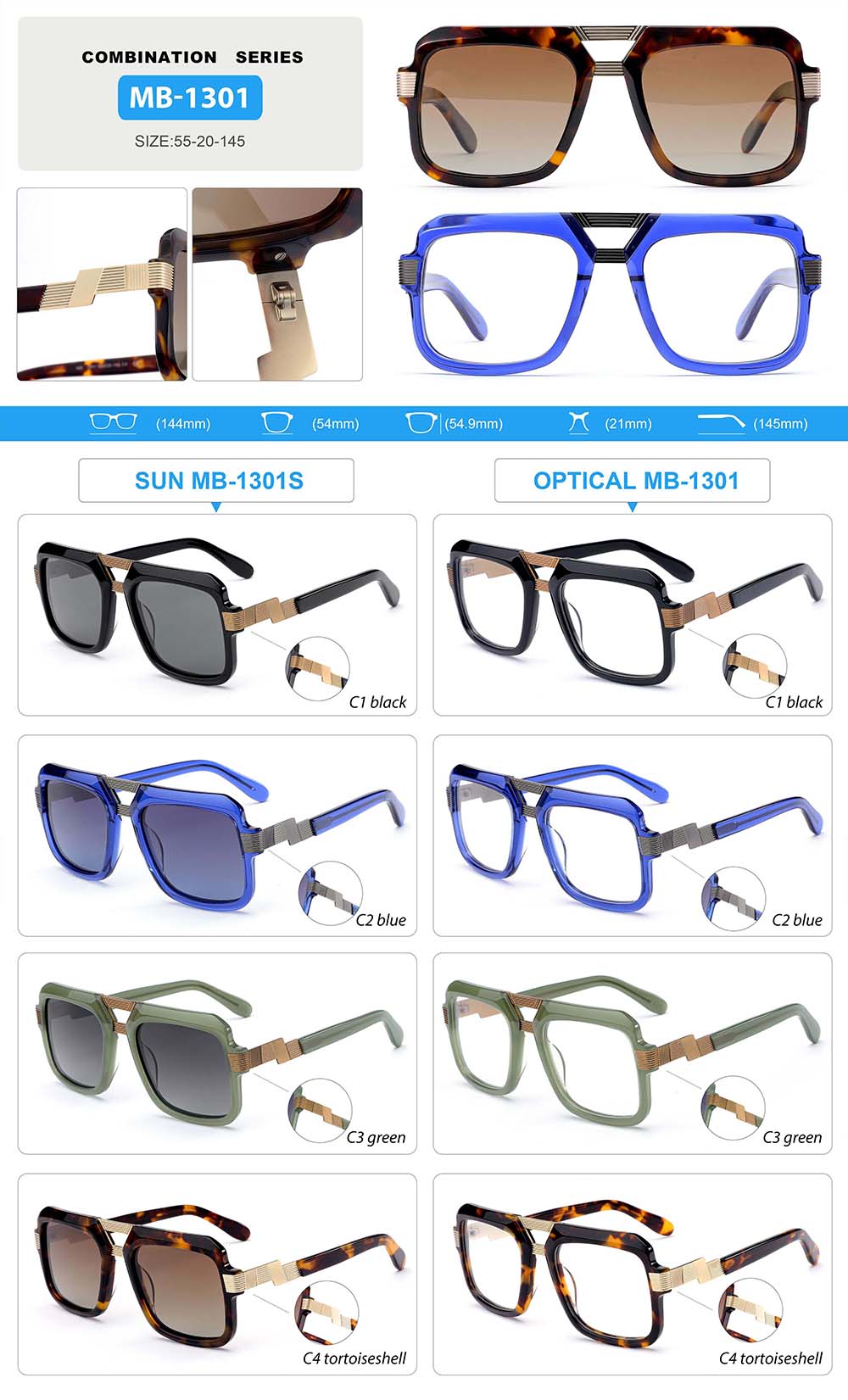 MB1301  acetate sunglasses