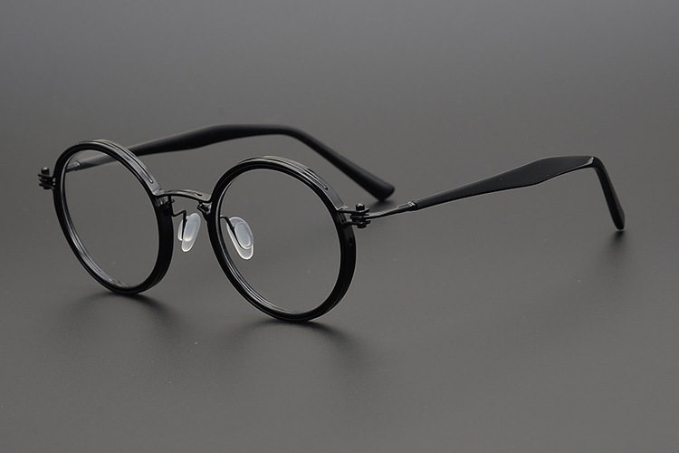 5862 Retro Round High-end Factory Spot Pure Titanium Plate Glasses Frame Men's And Women's Optical Glasses
