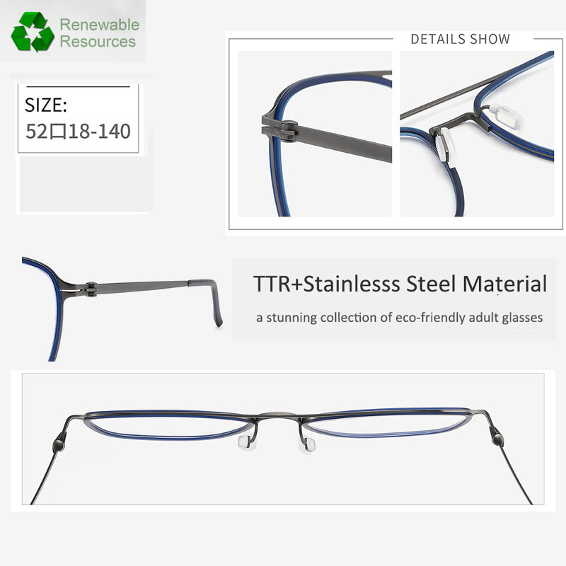 TTR9019 New Eco-Friendly Ttr Mix Steel Eyeglass Frames Manufacturers Wholesale Optical Frames Optical Frames