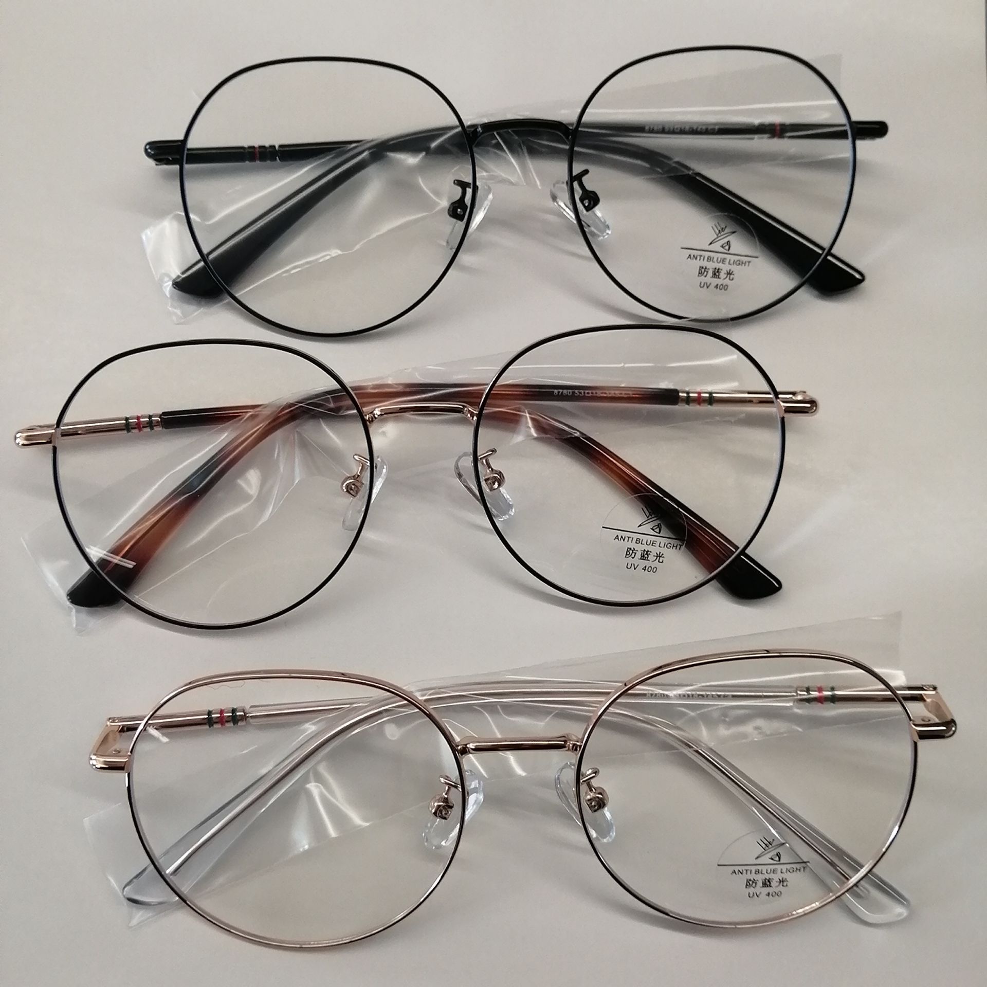 High Quality Hot Selling Eyeglasses Oversized Round Frame Transparent Black Optical Glasses