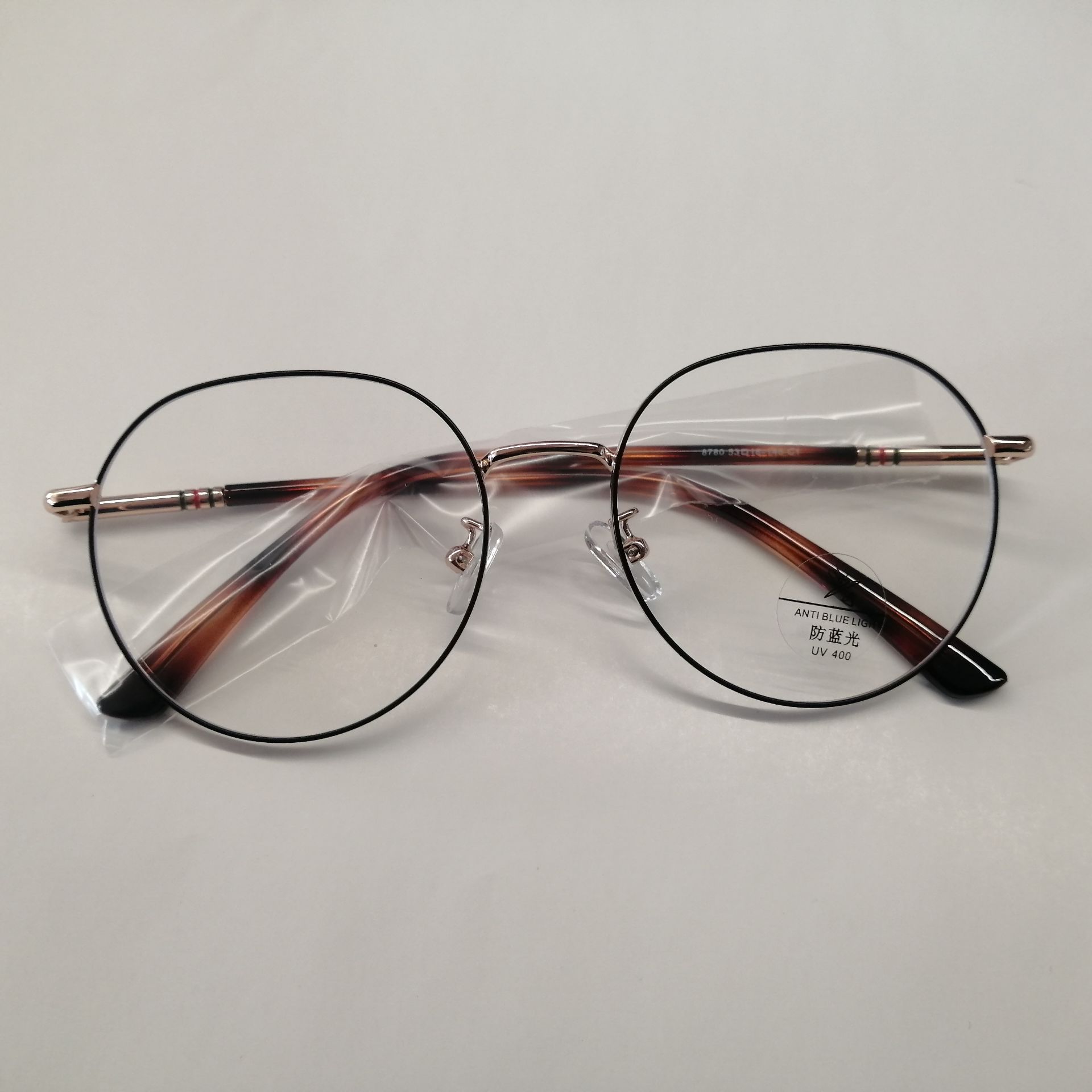 High Quality Hot Selling Eyeglasses Oversized Round Frame Transparent Black Optical Glasses