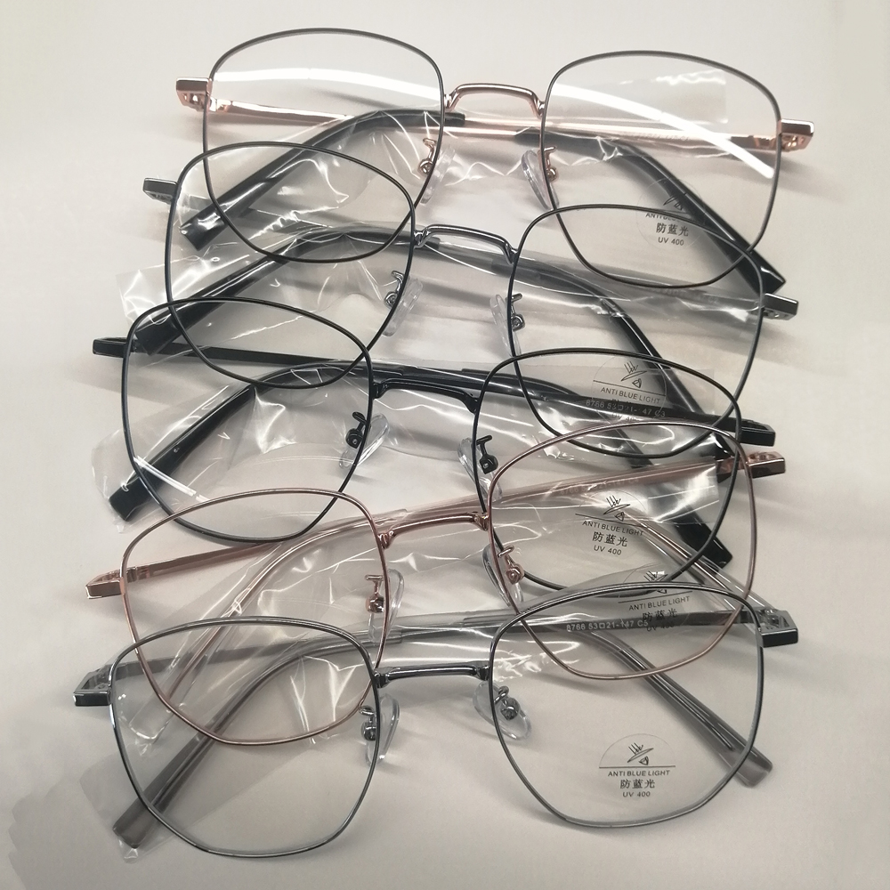 Metal Anti Blue Light Glasses Women Men Eyeglasses Frames Transparent Ray Filter Computer Glasses