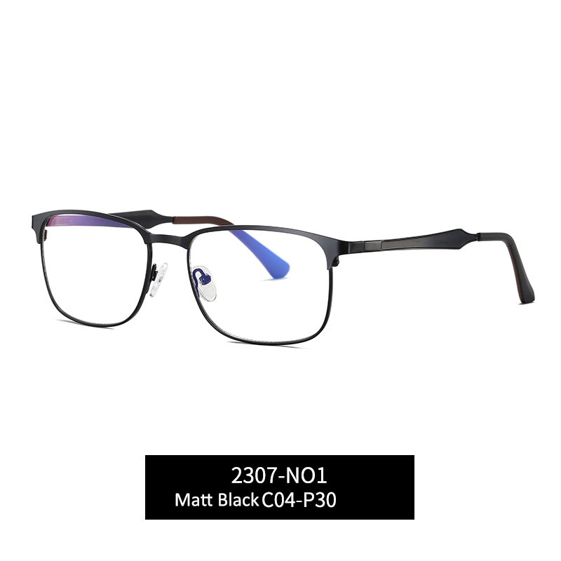 Fashion Metal Men Blue Anti Reflection Glasses 2307 Wholesale Eyewear Eyeglasses Frames Manufacturers