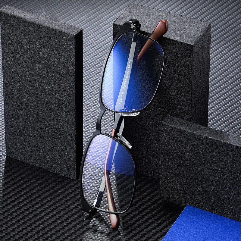 Fashion Metal Men Blue Anti Reflection Glasses 2307 Wholesale Eyewear Eyeglasses Frames Manufacturers