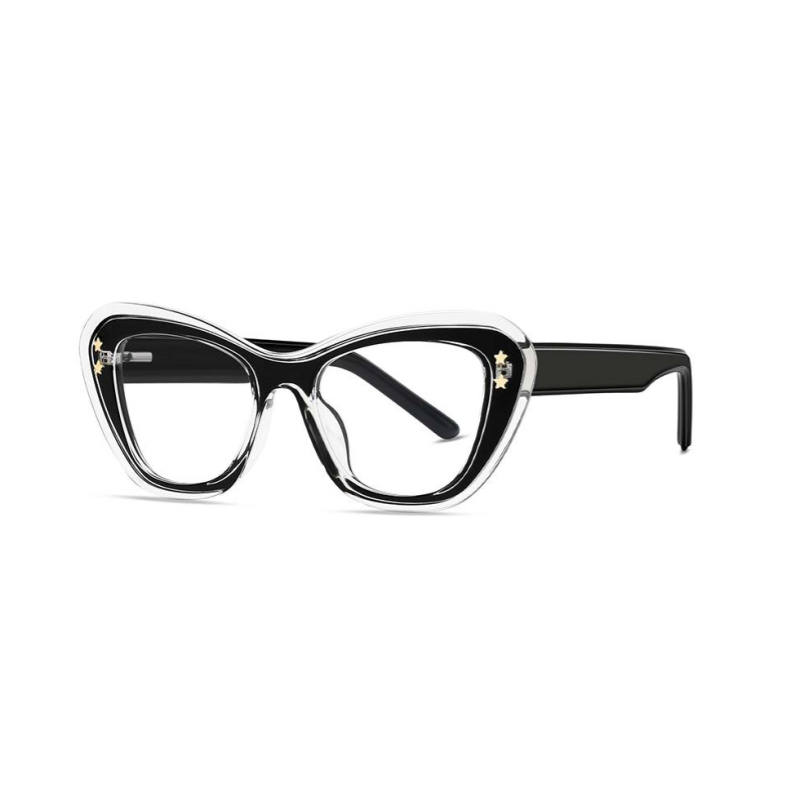 Fashion TR+CP Optics Eyewear Lightweight Optical Frame Colorful Cat Eye for Daily Life Meetings Computer Reading