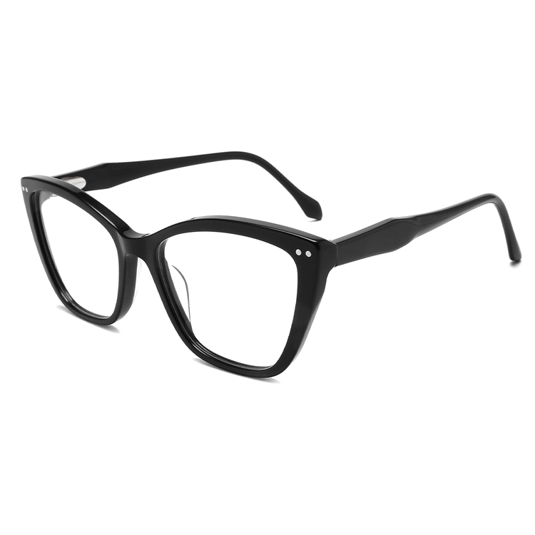 Modern Purple Black Acetate Big Cat Eye Glasses Frame for Women Handmade Fashion Colorful Optical Eyewear