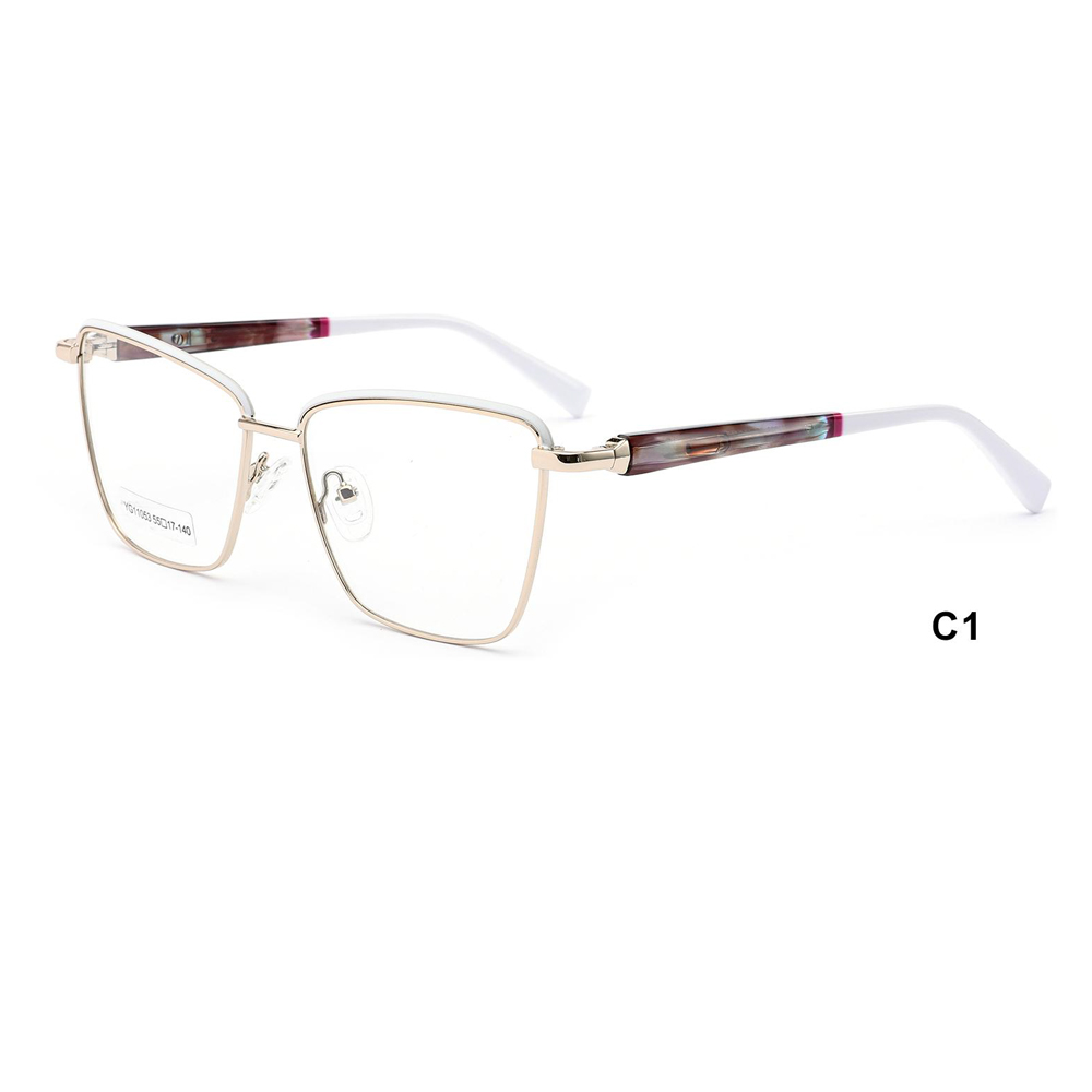  YG11053 Wholesale Fashion Ladies Metal Frame Eyeglasses Cat Eye Optical Frames Metal Glasses Frame for Women