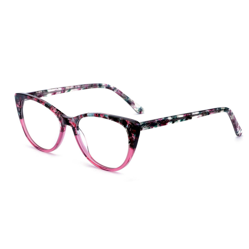 C-FH2219 New Wholesale High Quality Acetate Cat Eye Optical Glasses Eyeglasses Frames for All Face Reading with Spring Temple