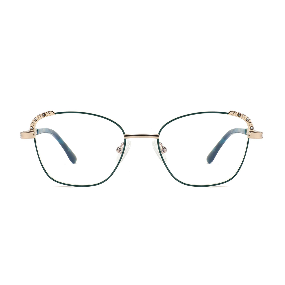 DQ5631 Women Cat Eye Rhinestone Metal Optical Frame