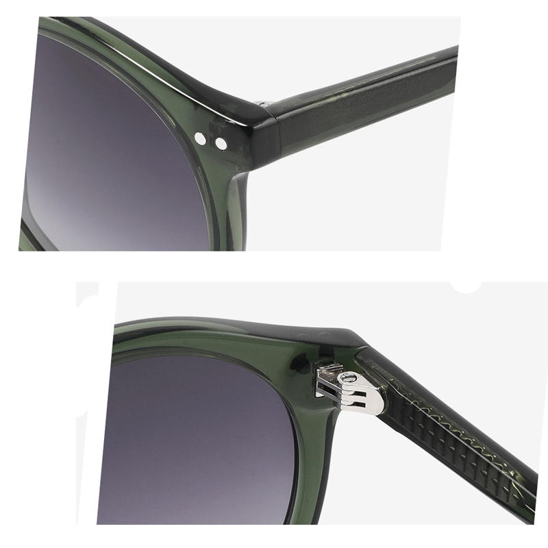GLT6647 Round Acetate Polarized Sunglasses
