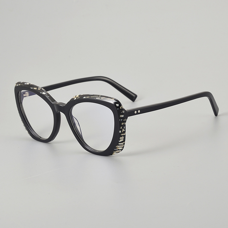 New European and American Trendy Rectangle Cat's Eye Thick Full-Rim Frame Plate Glasses T082 Fashion Unisex Sexy Glasses Frame