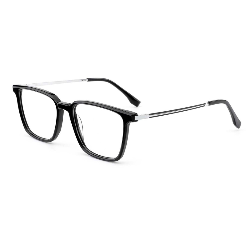 C-HD3056 New High Quality Acetate Mix Metal Rectangle Optical Glasses Eyeglasses Frames for All Face Reading with Hinge Temple